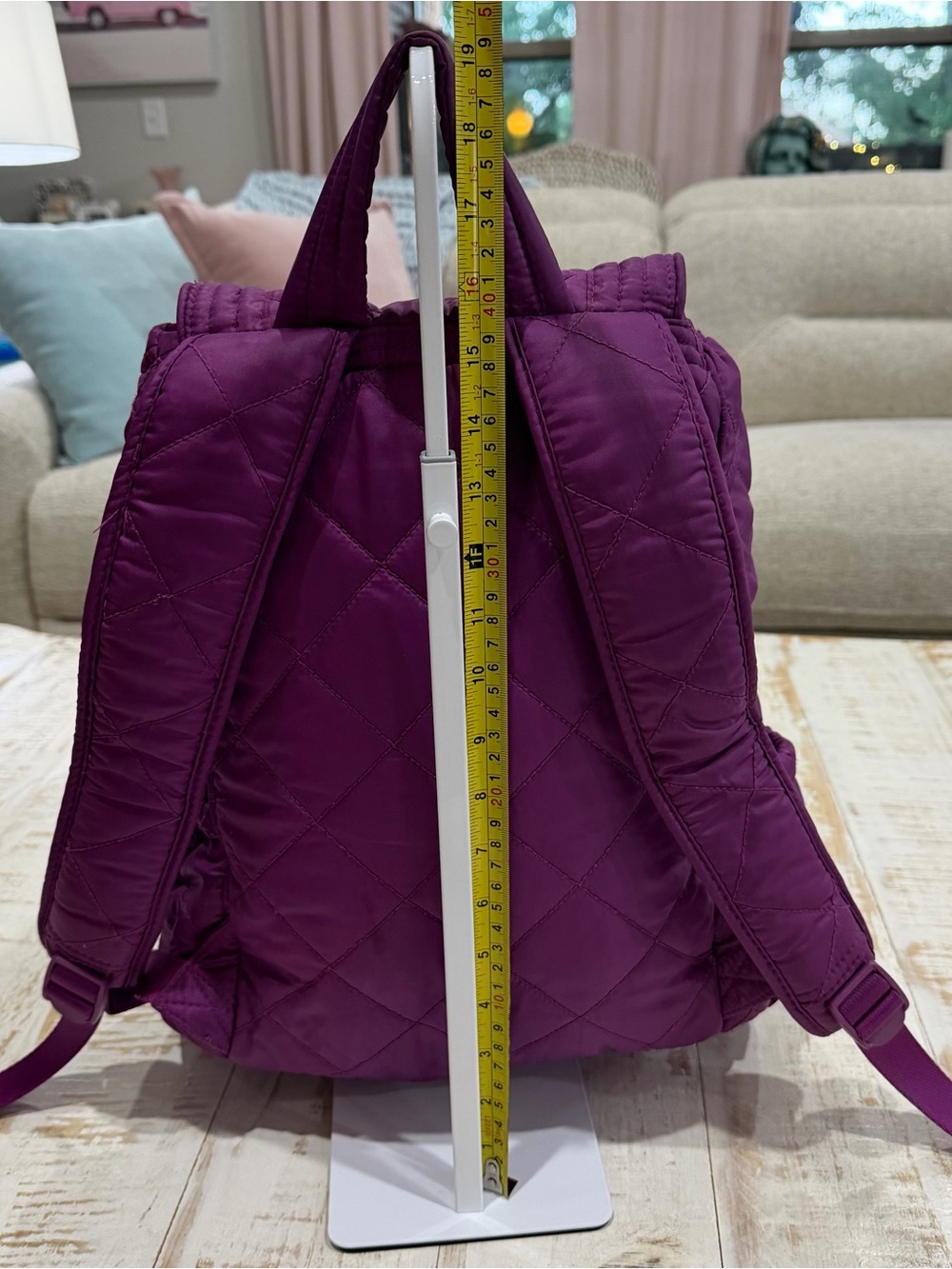 Vera Bradley Quilted Berry Plum Purple Backpack with Matching Riley Wallet Set - Picture 3 of 9
